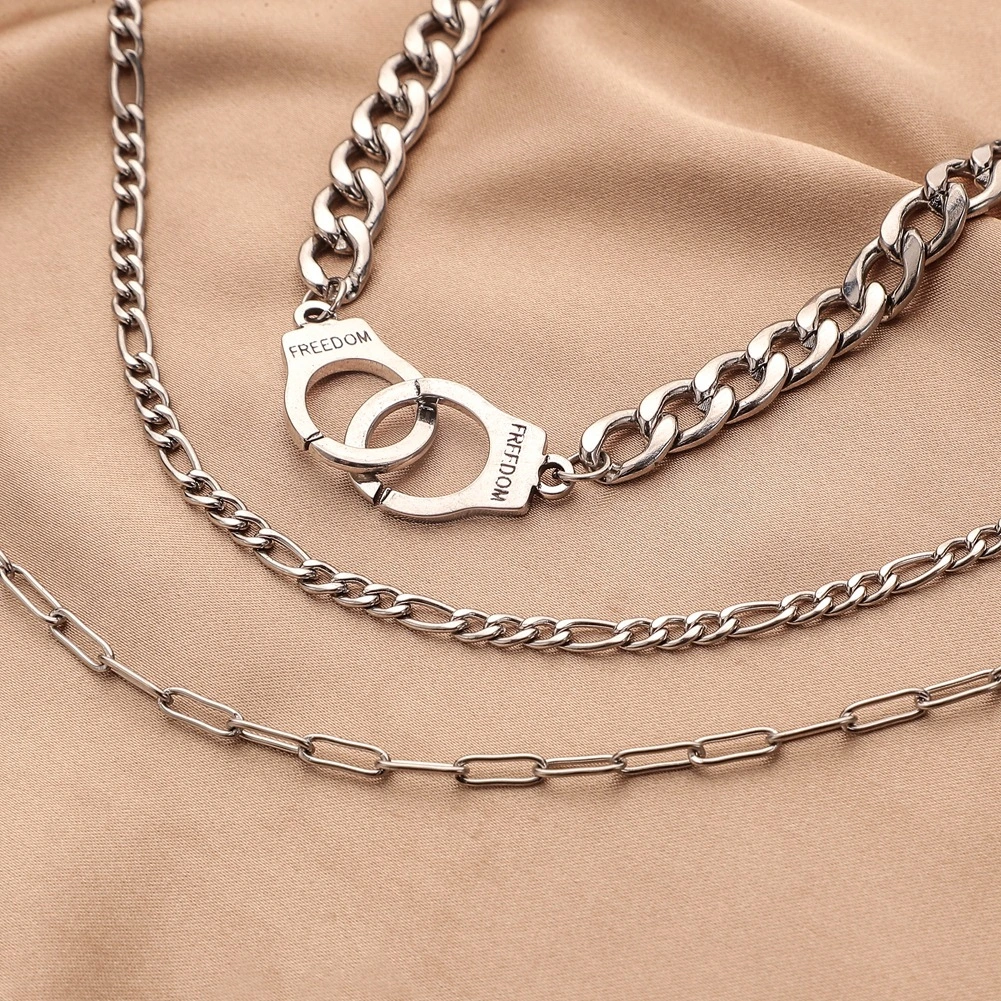 Stainless Steel Handcuffs Single Chain Necklace