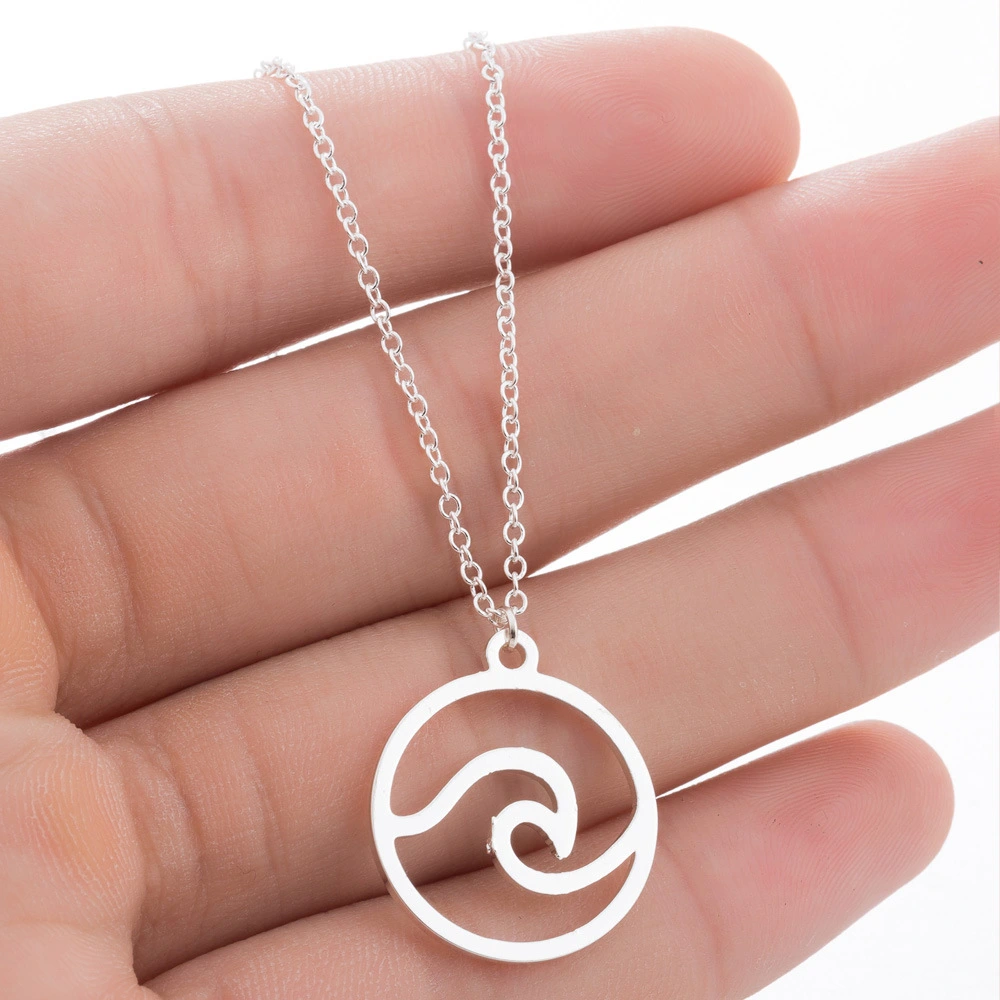 Fashion Hollow Wave Pendant Necklace
