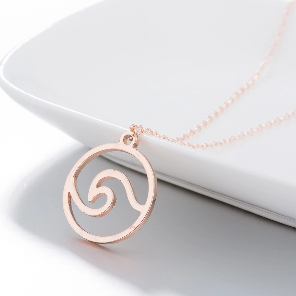 Fashion Hollow Wave Pendant Necklace