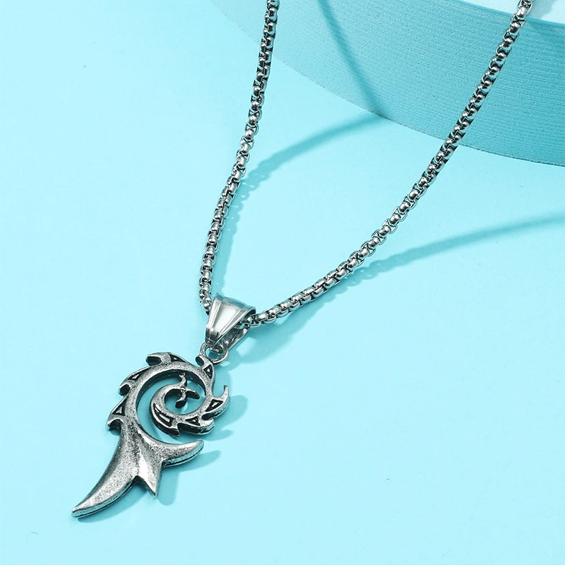 European And American Vintage Flame Phoenix Pendant Hip-hop INS Sweater Chain Hoodie Chain
