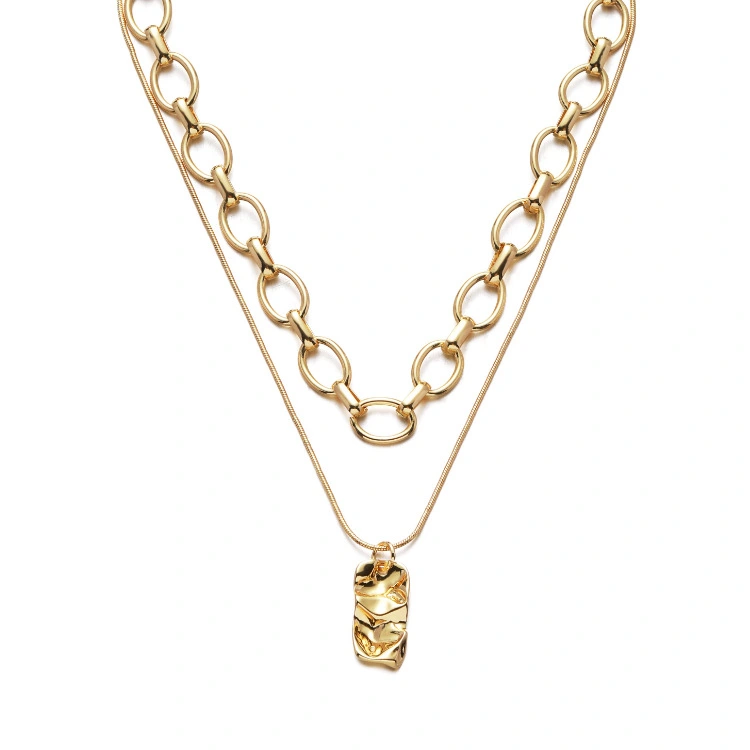 Ol Irregular Chain Two-Layer Independent Chain Combination Lobster Clasp Female Necklace