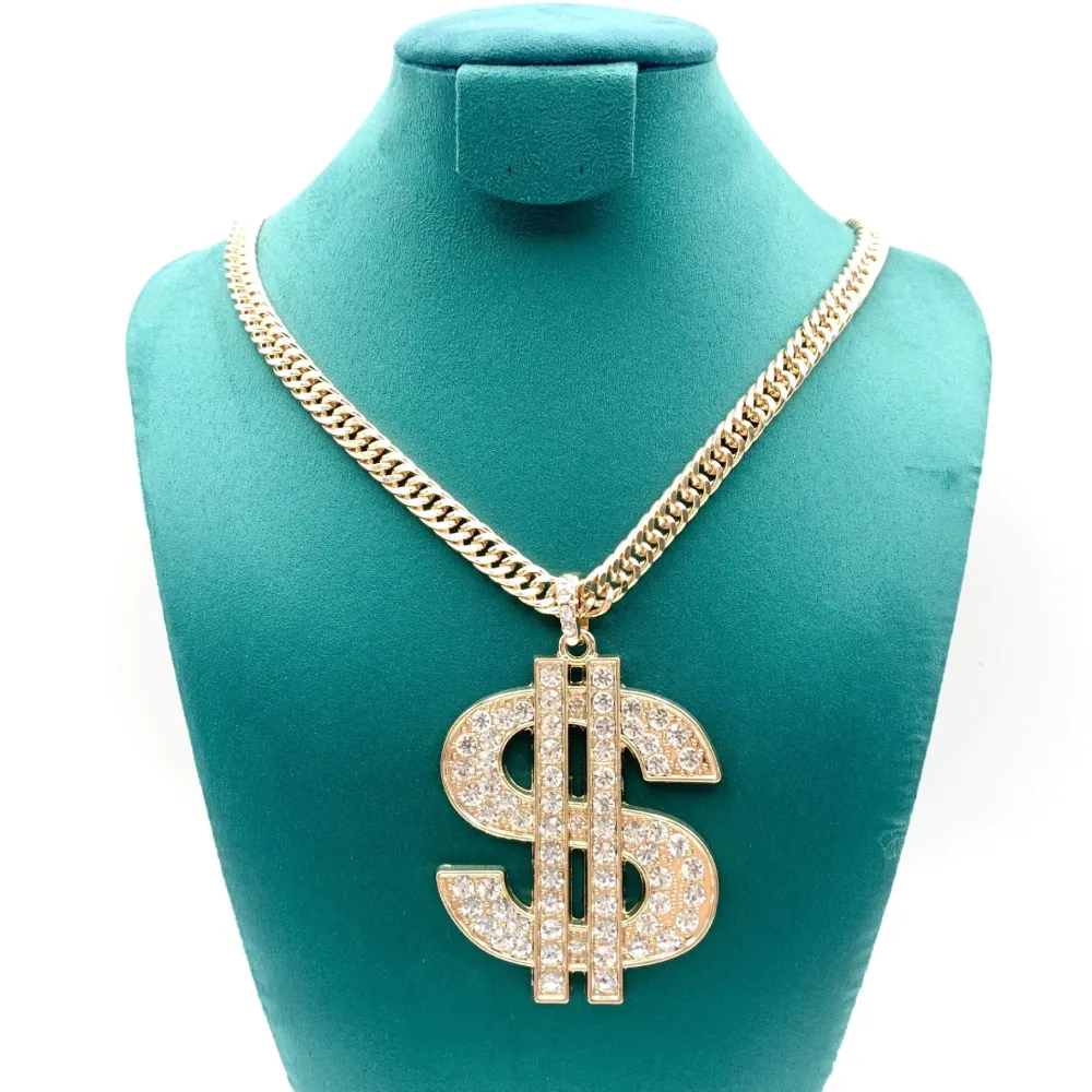 New Hip-hop Nightclub Exaggerated Dollar Symbol Diamond Necklace