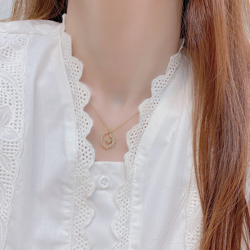 Xingyue Micro-inlaid Zircon Full Rhinestone Bone Chain Necklace