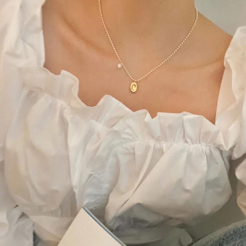 Irregular Necklace Female Retro Elegant Pearl Temperament Clavicle Chain