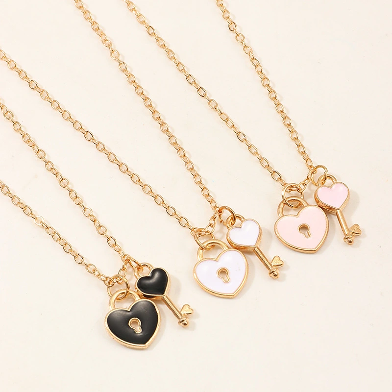 Key Dripping Oil Necklace Female Children's Clavicle Chain Necklace