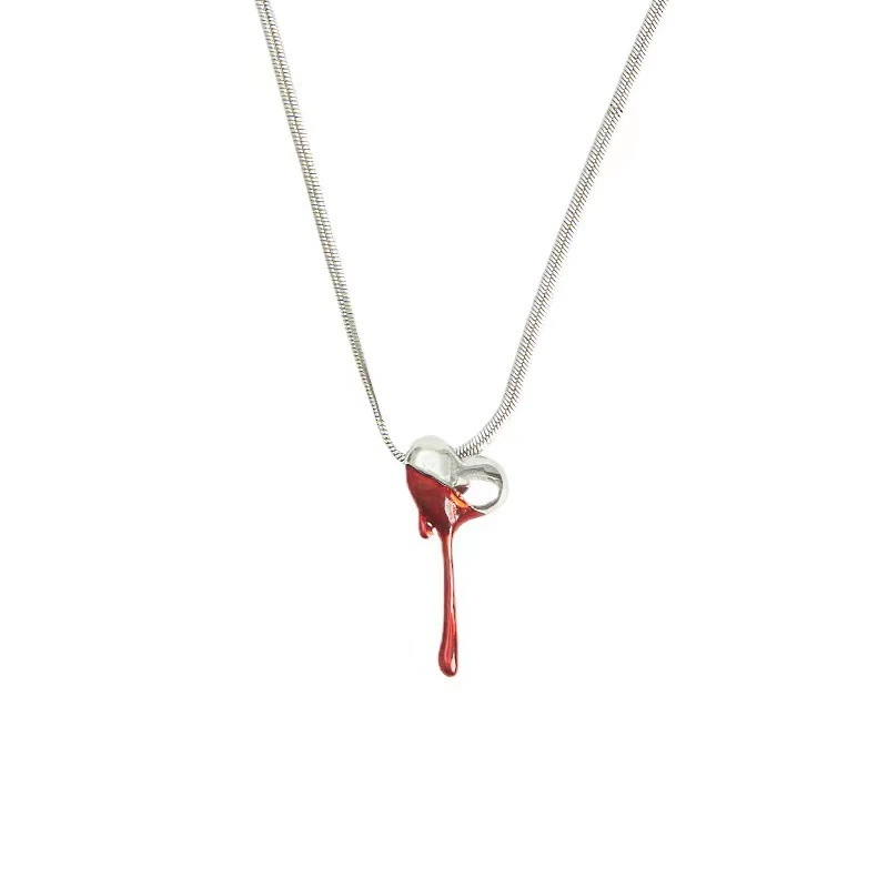 Lava One Arrow Through The Heart Dripping Oil Love Necklace Clavicle Chain
