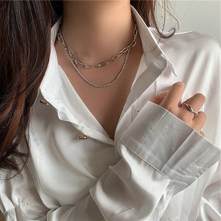 Fashion Simple Double-layer Metal Chain Clavicle Chain