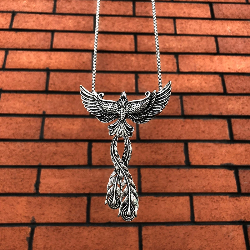 Fashion Alloy Big Phoenix Pendant Necklace