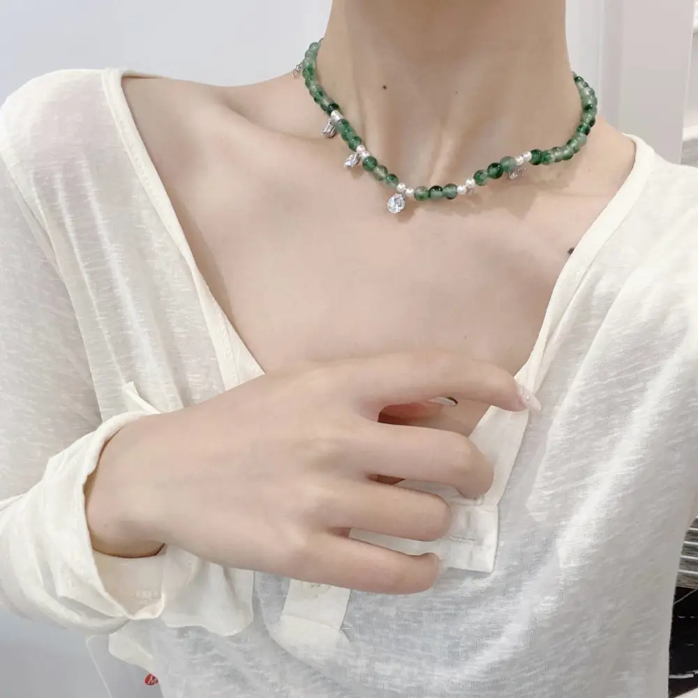 Chalcedony Fashionable Necklace Tassel Clavicle Chain