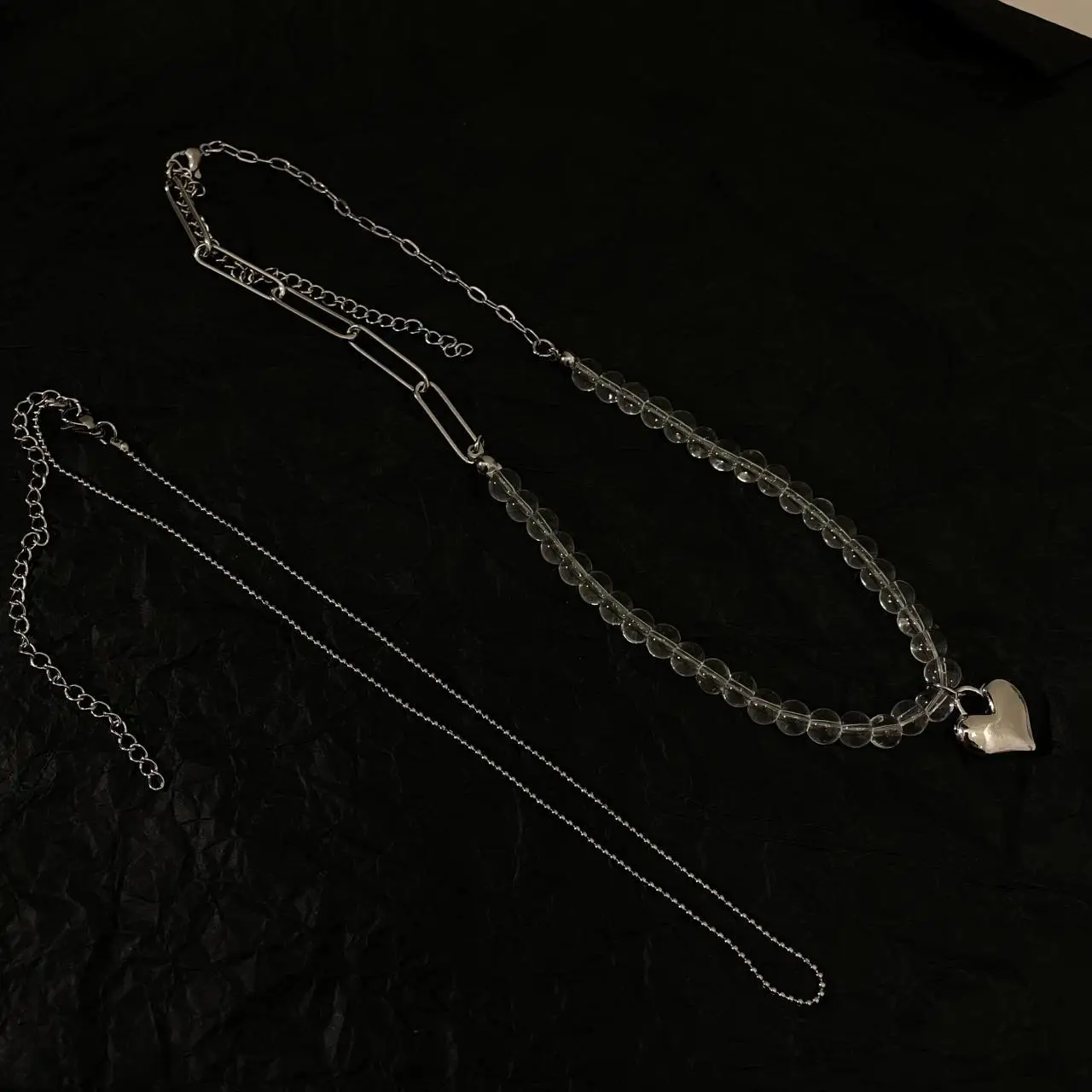 Beauty Crying Love Bright Zircon Splicing Metal Chain Ins Cold Wind