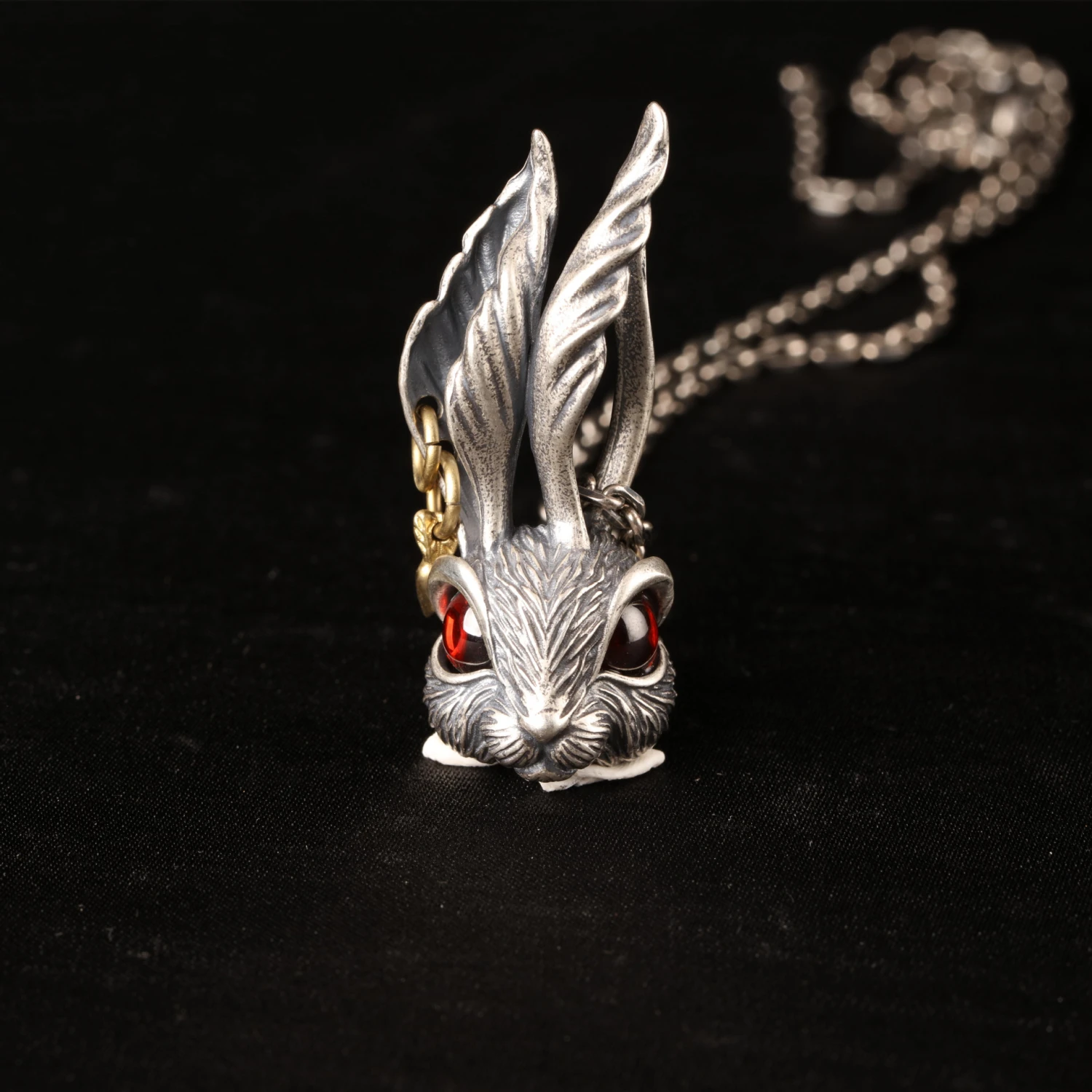 S925 Silver Retro Rabbit Pendant Trendy Necklace