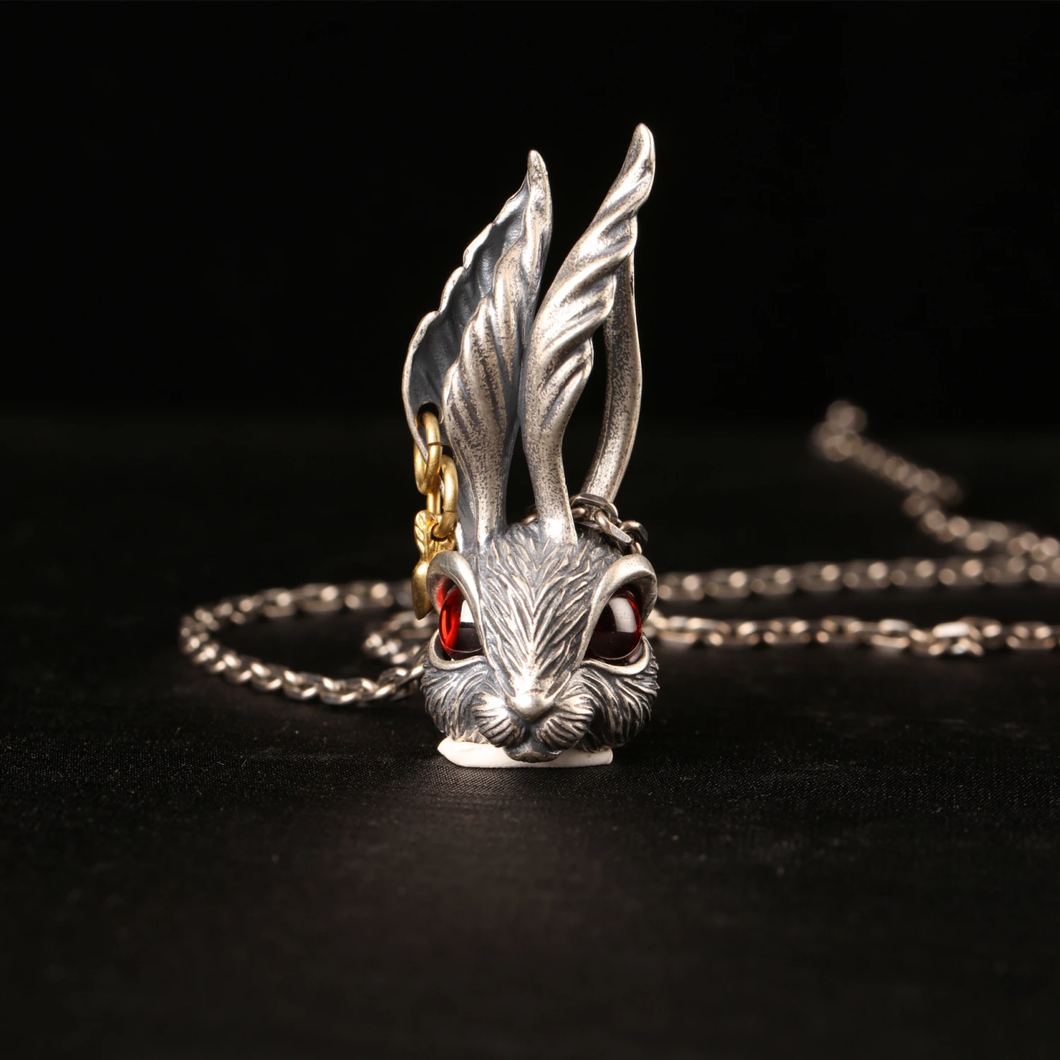 S925 Silver Retro Rabbit Pendant Trendy Necklace