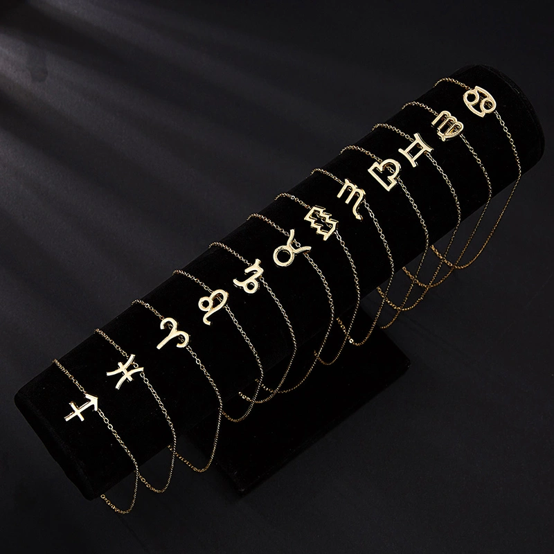 12 Constellation Zodiac Sign Necklaces Chokers For Women Girls