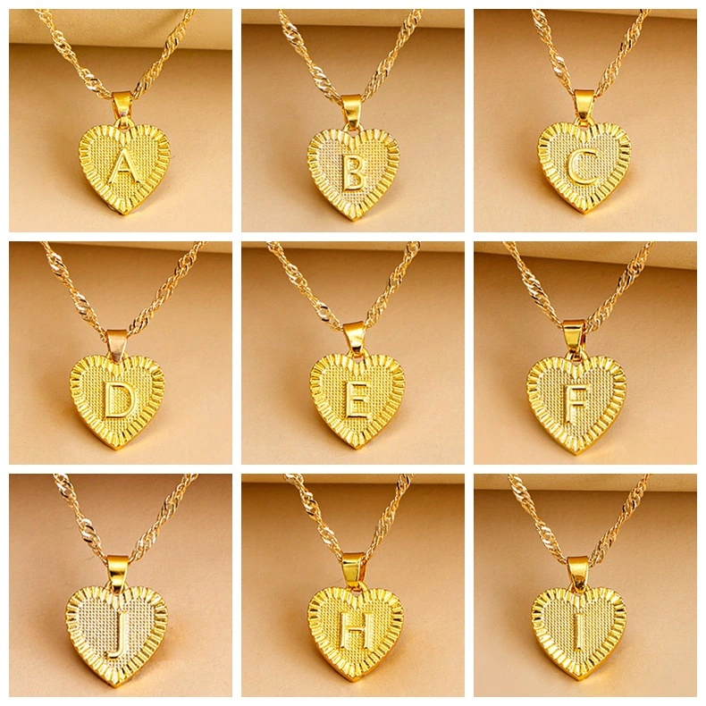 26 English Initial Letter Pendant Necklaces For Women