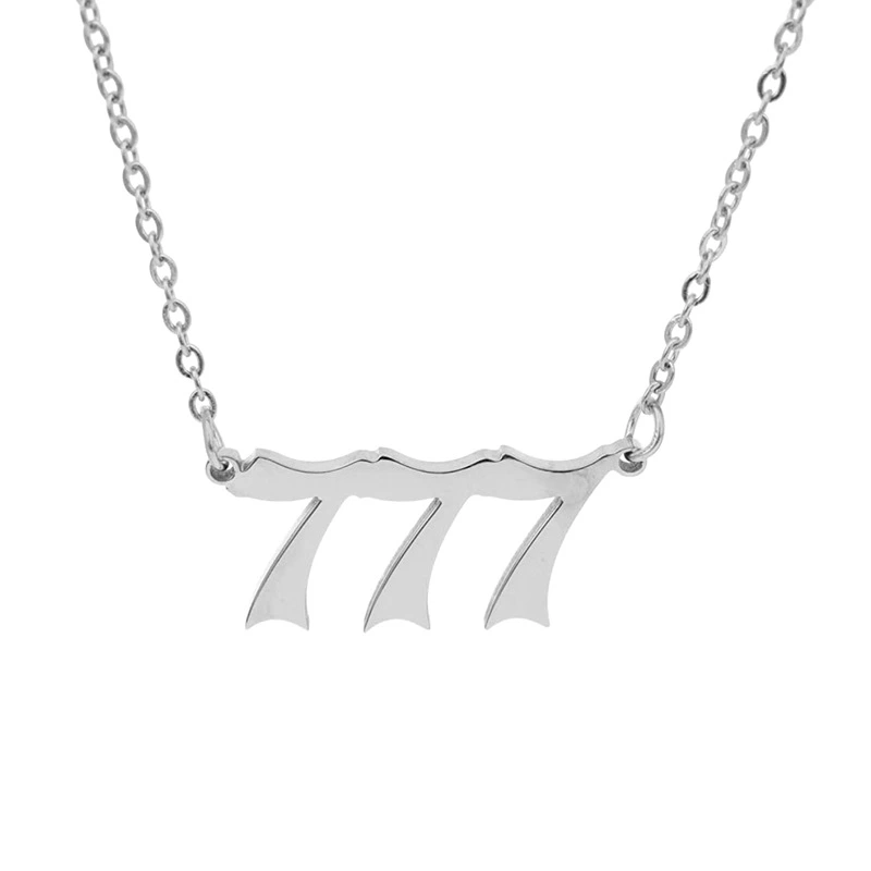 Lucky Number 777 Stainless Steel Pendant Necklace 