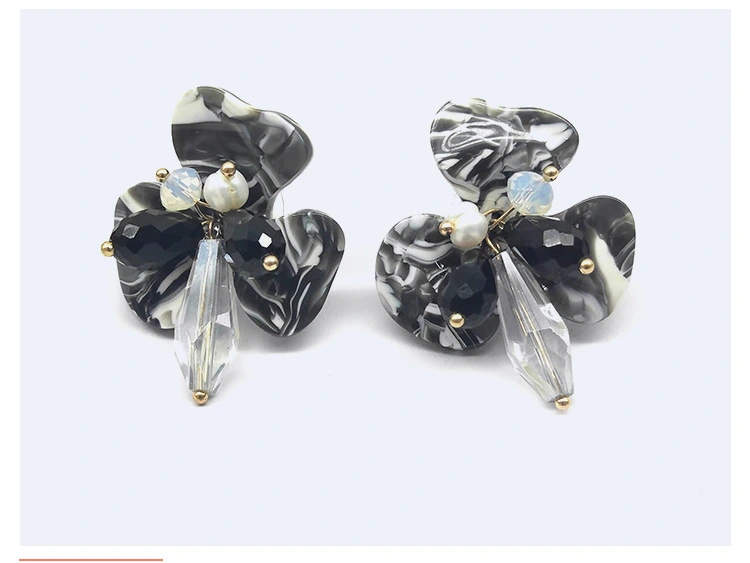 Fashion Plate Flower Earrings Women's