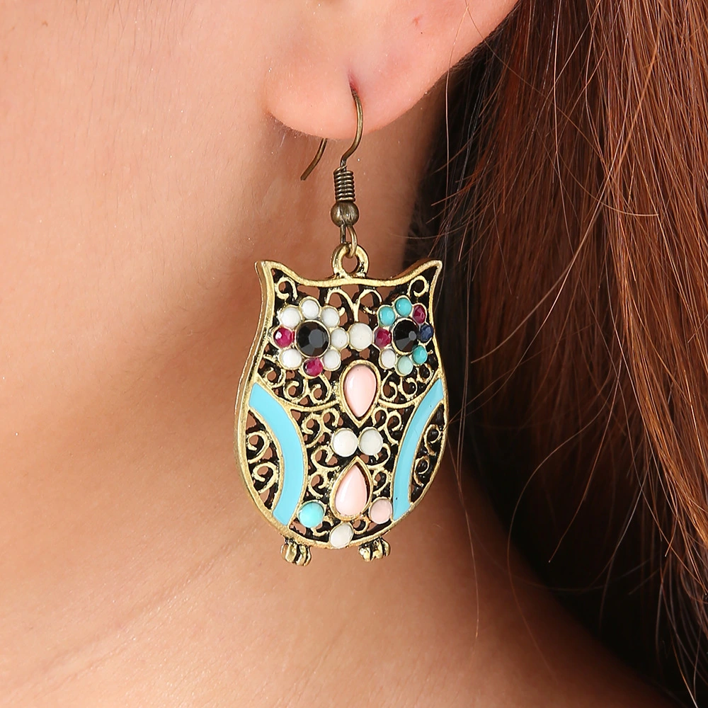 Fashionable And Simple Full Rhinestone Drop Earrings