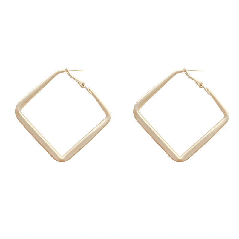 Matte Gold Geometric Retro Earrings Temperament Advanced Atmosphere