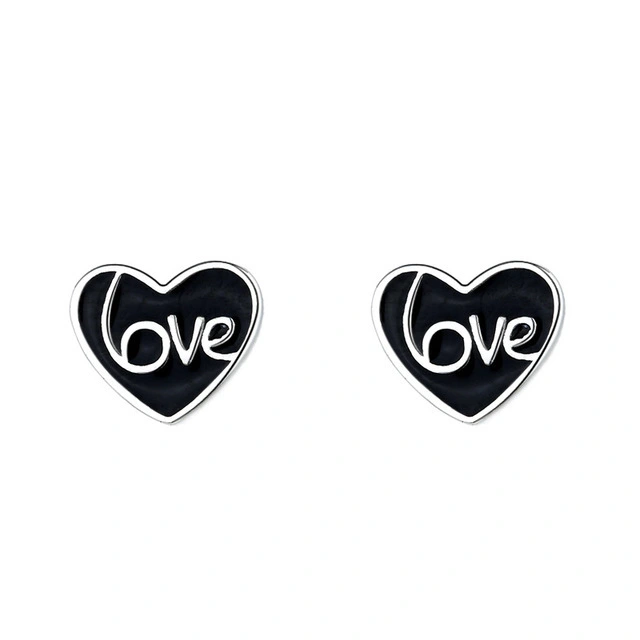 Small And Exquisite Love Earrings In Sterling Silver