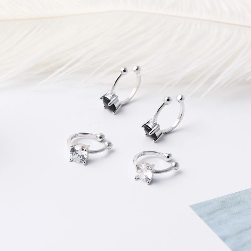 Japanese And Korean Personality Minimalist Zircon Ear Clips