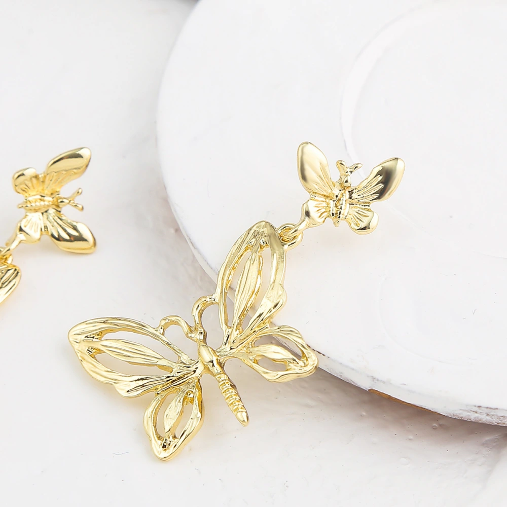 Retro Personality Women's Butterfly Stud Earrings With Accessories