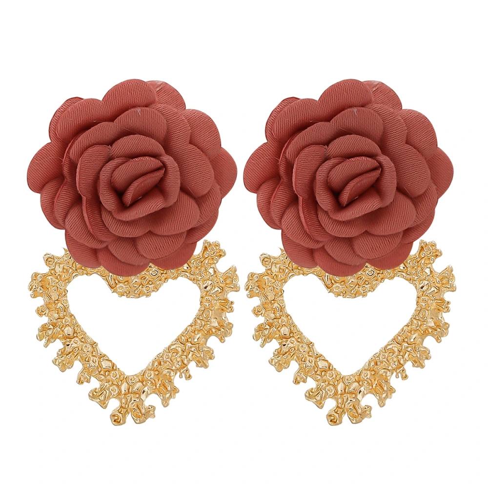 Heart Shaped Flower Stud Earrings