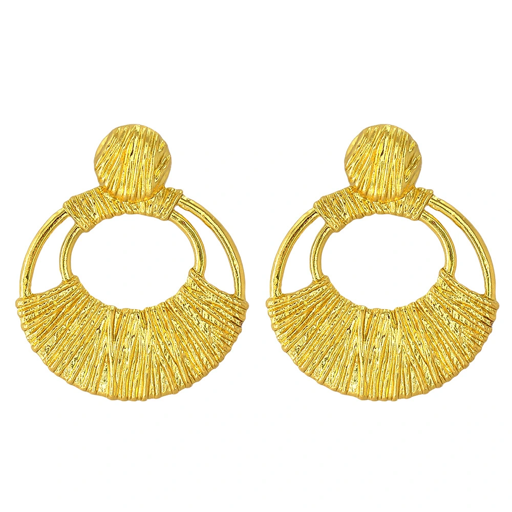 Geometric Texture Earrings Electroplated Alloy Earrings