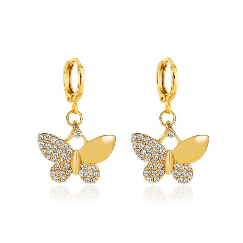 Simple And Versatile Full Of Diamond Animal Ear Buckles Fashion Creativity
