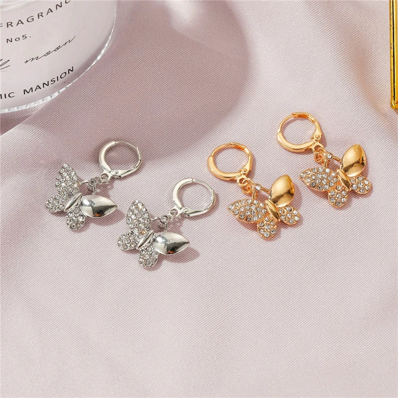 Simple And Versatile Full Of Diamond Animal Ear Buckles Fashion Creativity
