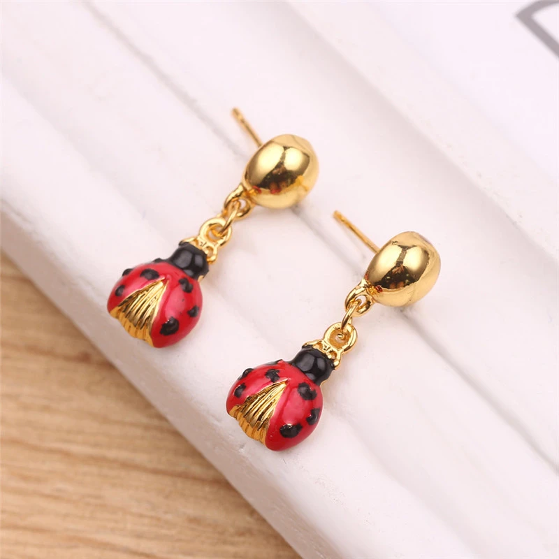 Creative Personality Red Ladybug Earrings