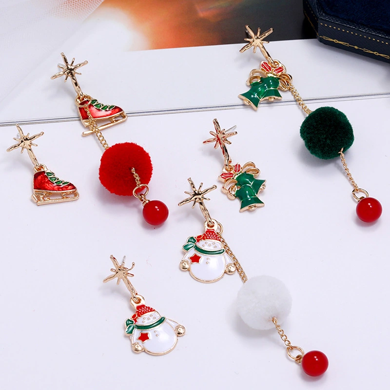 Fun Christmas Snowman Shaped Earrings Earrings