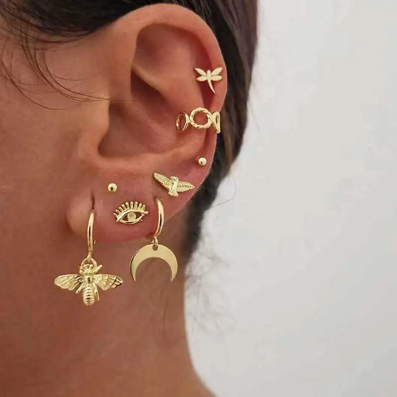 Insect Hoop Earrings Jewelry