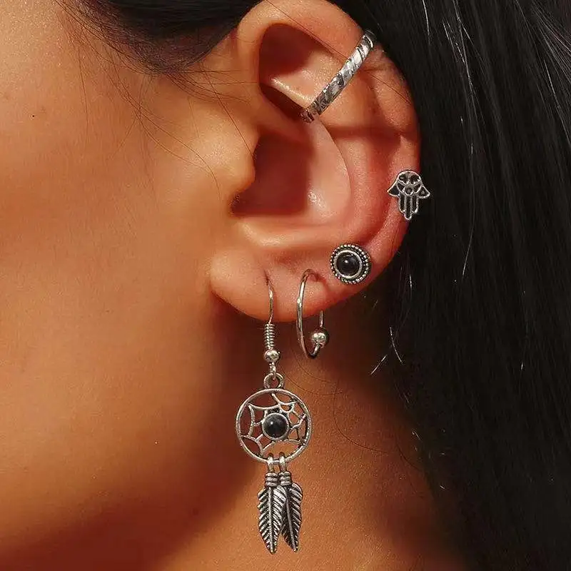 Bohemian Ethnic Dream Catcher Earrings