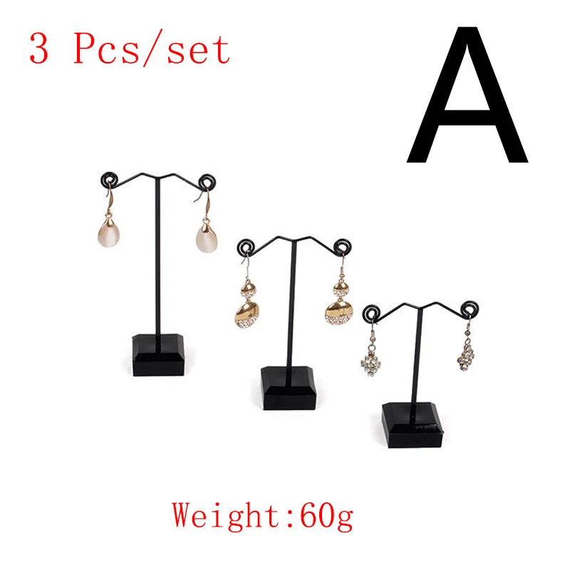 Mini Metal Earring Stand Acrylic Three-piece Earrings Earrings Display Stand Jewelry Stand