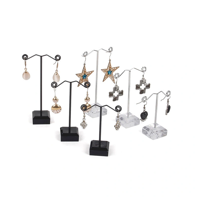 Mini Metal Earring Stand Acrylic Three-piece Earrings Earrings Display Stand Jewelry Stand