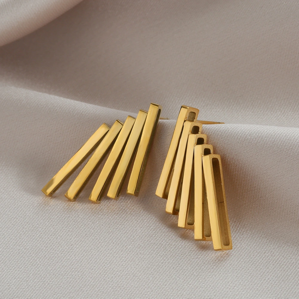 Anti-fading Bar Titanium Steel Ear Studs Women