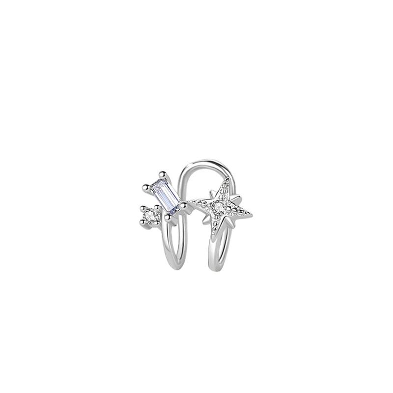 Ins Wind Super Bleed Zircon Six-pointed Star Ear Bone Clip