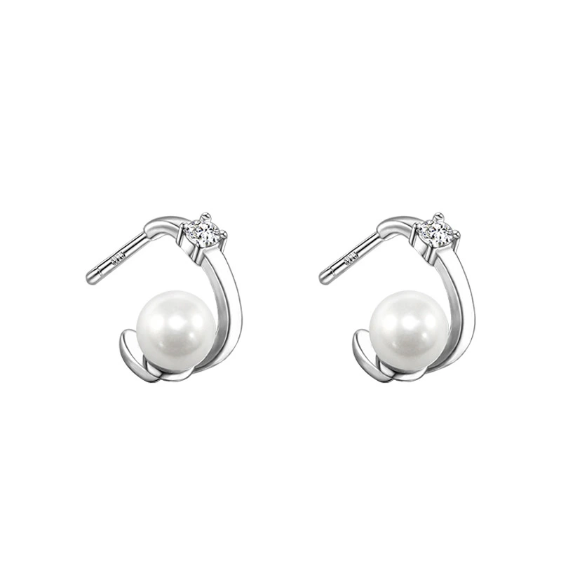 Forest Sweet S925 Silver Small Diamond Earlobe Earrings