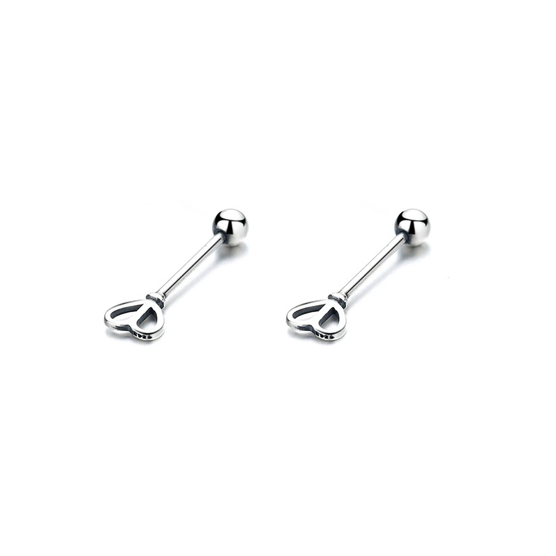 Punk Style Retro Love Round Bead Earrings