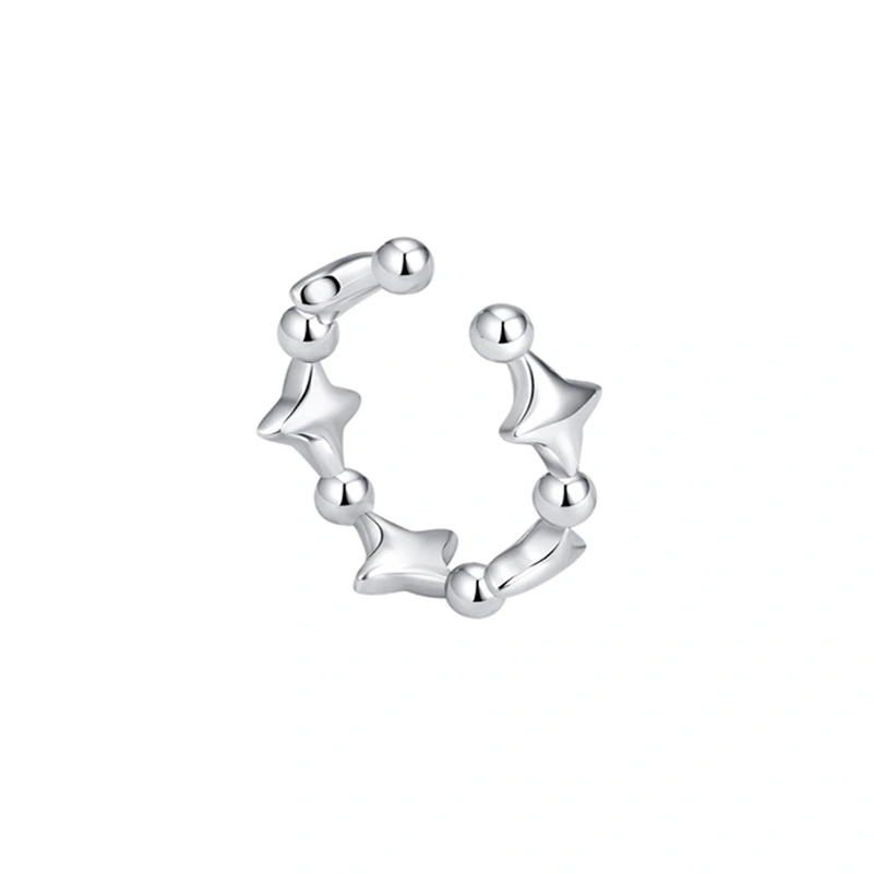 Personality, High-end Sense Of Round Bead And Star Ear Clips