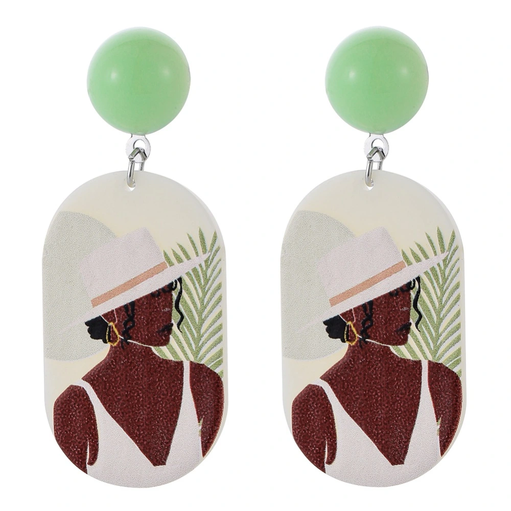 Black Beauty Oil Painting Temperament Simple Earrings