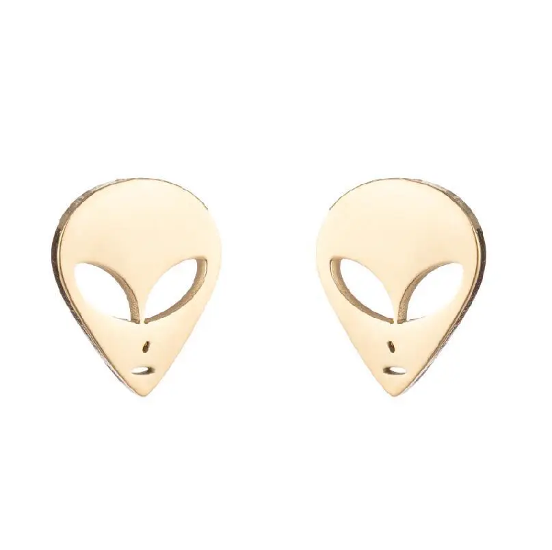 Fashion Stainless Steel Alien Small Earrings