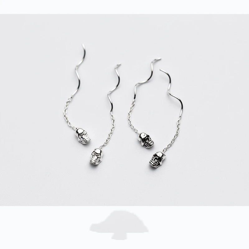 Sweet Skull Wavy Ear Chain Personalized Ear Jewelry