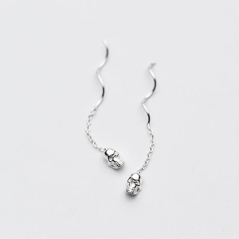 Sweet Skull Wavy Ear Chain Personalized Ear Jewelry