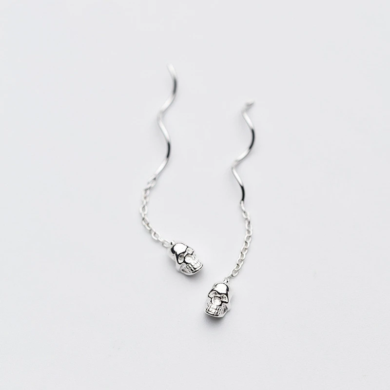 Sweet Skull Wavy Ear Chain Personalized Ear Jewelry