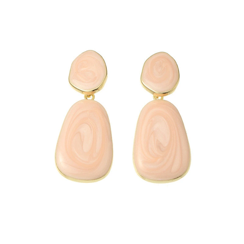 Geometric Oval Earrings Earrings Candy Color Dripping Earrings