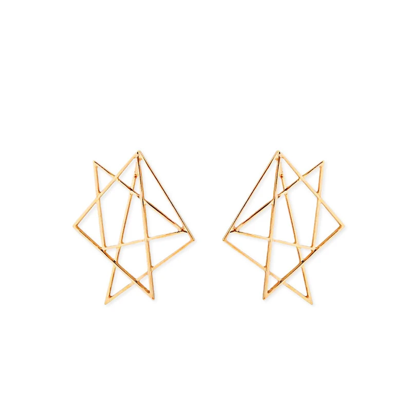 Star Earrings Female Irregular Geometry Hollow Alloy Earrings