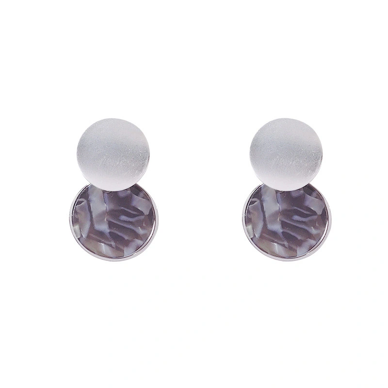 Matte Marbled Earrings With Silver Pins