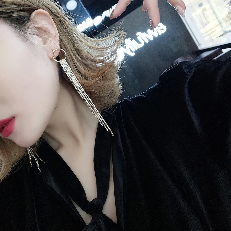 Exaggerated Long Tassel Earrings Temperament Retro Earrings
