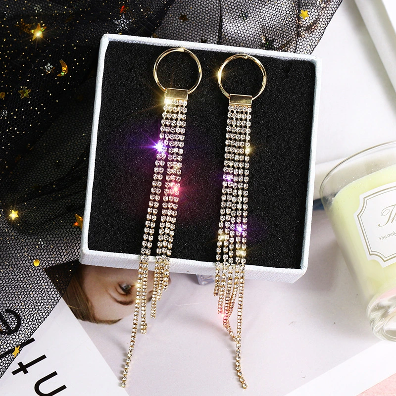 Exaggerated Long Tassel Earrings Temperament Retro Earrings